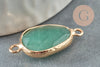 Pendentif connecteur aventurine naturelle,pendentif pierre,bracelet pierre,pierre naturelle,27.5mm, X1 G0828