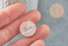 Pendentif rond quartz rose,pendentif pierre, quartz rose naturel,pendentif rond,26mm, X1 G7461