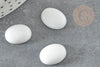 Cabochon dôme ovale porcelaine blanche, cabochon porcelaine, fait main,16x12mm, X1 G2821