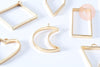 Pendentif géométrique support résine époxy zamac doré 33-49mm, créations de bijoux UV résine époxy, l'unité G7089-Gingerlily Perles