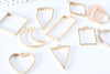 Pendentif géométrique support résine époxy zamac doré 33-49mm, créations de bijoux UV résine époxy, l'unité G7089-Gingerlily Perles