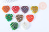 Pendentif cœur millefiori verre murano 27mm, création bijoux pendentif verre, l'unité G7143-Gingerlily Perles