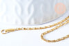 Chaine complète maille myriade acier inoxydable 304 doré 44.5cm-2mm, chaine fantaisie sans nickel, acier doré, l'unité G6976-Gingerlily Perles