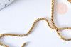 Chaine non soudée cube vénitienne acier inoxydable doré 1,5mm,chaine dorée pour création bijoux, chaine cube, le mètre G6935-Gingerlily Perles