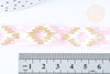 Ruban élastique motif Aztèque rose or EFJF, fabrication bijoux, bracelet EVJF,ruban mariage,scrapbooking,16mm,1 mètre-G1849-Gingerlily Perles