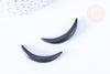 Pendentif Lune corne noire naturelle 47x6mm, pendentif lune en corne naturelle noire, création bijoux, l'unité - G6487-Gingerlily Perles