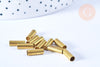 Tubes laiton brut 10x3.5mm, tube doré, création bijoux,apprêt laiton, sans nickel, apprêts dorés,lot de 20, G6562-Gingerlily Perles