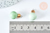 Pendentif ampoule porcelaine émaillé vert et or clair 20mm, pendentif porcelaine géométrique pour fabrication bijoux, l'unité G7146-Gingerlily Perles