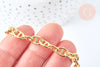 Bracelet chaine maille marine laiton doré 18k 18,5cm, bracelet doré réglable pour création bijoux, l'unité G6959-Gingerlily Perles