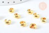 Cache perles à écraser en laiton doré lisse 6 mm de diamètre, fabrication de bijoux, fermeture bijoux, bijoux DIY, laiton or, G6932-Gingerlily Perles