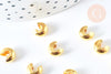 Cache perles à écraser en laiton doré lisse 6 mm de diamètre, fabrication de bijoux, fermeture bijoux, bijoux DIY, laiton or, G6932-Gingerlily Perles
