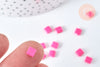 perles rocaille verre rectangle rose fluorescent, perle carré création bracelet, perle tila,4.5mm,2 trous, Les 50 (4.8 GR) G6960-Gingerlily Perles
