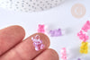 Perle ourson transparent acrylique couleurs mixtes 12mm, pendentif bonbon, création de bijoux de l'enfance régressif,12 mm G7063-Gingerlily Perles