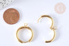 Boucle créole avec anneau dormeuse acier inoxydable doré 25mm, création boucles, la paire G7313-Gingerlily Perles
