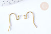 Support crochet hameçon boucle laiton brut 27mm, création boucles d'oreilles, lot de 20 (2.8Gr) -G6917-Gingerlily Perles