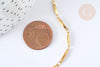Chaine maille fantaisie acier inoxydable 304 doré 11mm,création bijoux acier, le mètre G7322-Gingerlily Perles