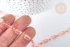 Chaine acrylique transparente tube laiton doré 8,5mm , création bijoux coloré, le mètre G7220-Gingerlily Perles