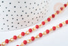 Chaine perle verre coloré fer doré 4 m, création de bijoux coloré DIY, le mètre G7219-Gingerlily Perles