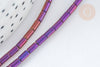Perles Tube verre violet pourpre irisé 4.5x2.5mm,perle tissage et fabrication bijoux,le fil de 36cm G7332-Gingerlily Perles