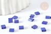 Perles rocaille carré verre rectangle bleu roi opaque,création bracelet, perle tila,4.5mm,2 trous, Les 50 (4.8GR) G7488-Gingerlily Perles
