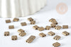 Perles rocaille carré verre rectangle bronze,création bracelet, perle tila,4.5mm,2 trous, Les 50 (4.8GR) G7491-Gingerlily Perles