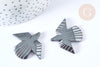 Pendentif oiseau hématite de synthèse gris 39mm, pendentif pour fabrication bijoux, l'unité G7969-Gingerlily Perles