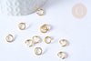 anneaux ronds acier doré, fourniture acier, anneaux ouverts, fournitures dorées,sans nickel,anneaux dorés,apprêt doré, lot de 50, 8mm-G2212-Gingerlily Perles