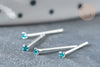 Piercing clou argent massif strass couleur turquoise 1.5mm, piercing nez 925 brillant piercing oreilles nez stud ajustable, l'unité G7599-Gingerlily Perles