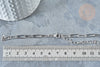Bracelet réglable maille trombone fantaisie argenté acier 304 inoxydable 14.5cm,sans nickel, bracelet argenté acier inoxydable,l'unité, G7885-Gingerlily Perles