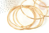 Bracelet jonc lisse rond 3mm acier 304 inoxydable doré 65mm, doré inoxydable, bracelet sans nickel, l'unité G7736-Gingerlily Perles