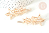 Support barrette étoiles clip métal doré sans plateau 48mm, pince à cheveux, accessoire coiffure mariage, l'unité G7738-Gingerlily Perles
