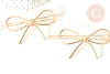 Support barrette noeud clip métal doré sans plateau 59mm, pince à cheveux, accessoire coiffure mariage, l'unité G7740-Gingerlily Perles