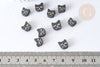 Perle polymère chats noirs 8~10mm, perle animal fantaisie DIY, X10 G7963
