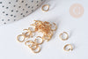 anneaux ronds acier doré, fournitures acier,anneaux ouverts, fournitures dorées,sans nickel,anneaux dorés,apprêt doré, lot de 50, 7mm,G2406-Gingerlily Perles