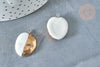 Pendentif ovale porcelaine blanc doré laiton plastine mm, pendentif pour fabrication bijoux, l'unité G8039-Gingerlily Perles