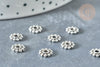 Perle intercalaire fleur zamac argenté 6,5mm, perles argentées création bijoux, lot de 50 G8000-Gingerlily Perles