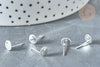 Boucles puces rondes acier 201 argenté 6mm, bijoux argenté, création bijoux, minimaliste, sans nickel,la paire, G8030-Gingerlily Perles