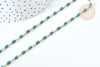 Chaine perle tube verre vert laiton doré 18K 2.5x4.5mm, création de bijoux coloré DIY, le mètre G7822-Gingerlily Perles