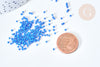 Perles tube verre bleu façon Delica miyuki, Perle rocaille japonaise, perlage tissage, Sachet 8g, X1G7765