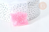 Perles tube verre rose transparent façon Delica miyuki, Perle rocaille japonaise,perlage tissage, Sachet 8g, X1G7768