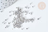 Perles tube verre argent métallisé brillant façon Delica miyuki, Perle rocaille japonaise mat, perlage tissage, Sachet 8g, X1G7761