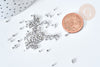 Perles tube verre argent métallisé brillant façon Delica miyuki, Perle rocaille japonaise mat, perlage tissage, Sachet 8g, X1G7761