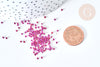 Perles tube verre Rose fuchsia métallisé mat façon Delica miyuki, Perle rocaille japonaise mat, perlage tissage, Sachet 8g, X1G7763