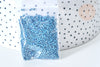 Perles tube verre bleu foncé métallisé mat façon Delica miyuki, Perle rocaille japonaise mat, perlage tissage, Sachet 8g, X1G7776