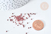 Perles tube verre rouge bordeau métallisé mat façon Delica miyuki, Perle rocaille japonaise mat, perlage tissage, Sachet 8g, X1G7779