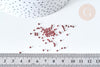 Perles tube verre rouge bordeau métallisé mat façon Delica miyuki, Perle rocaille japonaise mat, perlage tissage, Sachet 8g, X1G7779