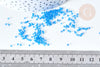 Perles tube verre bleu irisé transparent façon Delica miyuki, Perle rocaille japonaise, perlage tissage, Sachet 8g, X1G7782