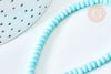 Perles porcelaine abacus bleu turquoise 4x3mm, création bijoux céramique, le fil de 38cm G7812-Gingerlily Perles