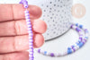 Perles porcelaine abacus violet pastel 4x3mm, création bijoux céramique, le fil de 38cm G7807-Gingerlily Perles