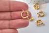 Fermoir bouée marin acier 304 doré inoxydable 12mm, fermoir qualité, acier doré IP, fabrication bijoux, les 2 - G7696-Gingerlily Perles